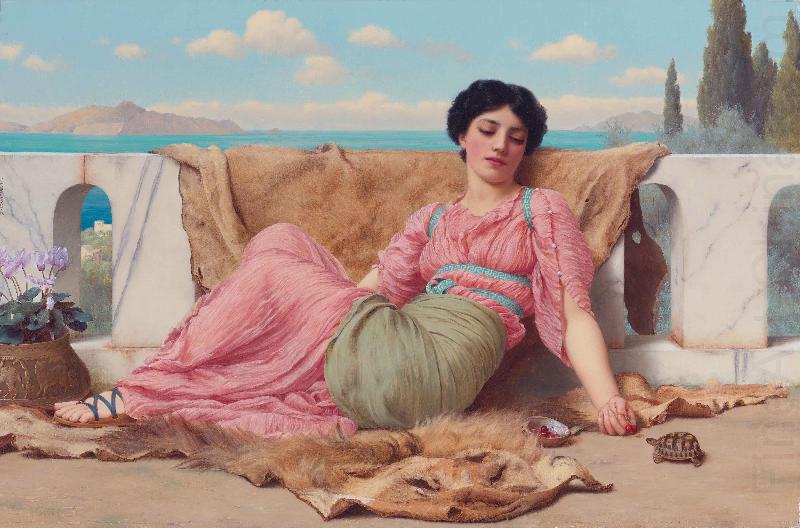 quiet pet, John William Godward